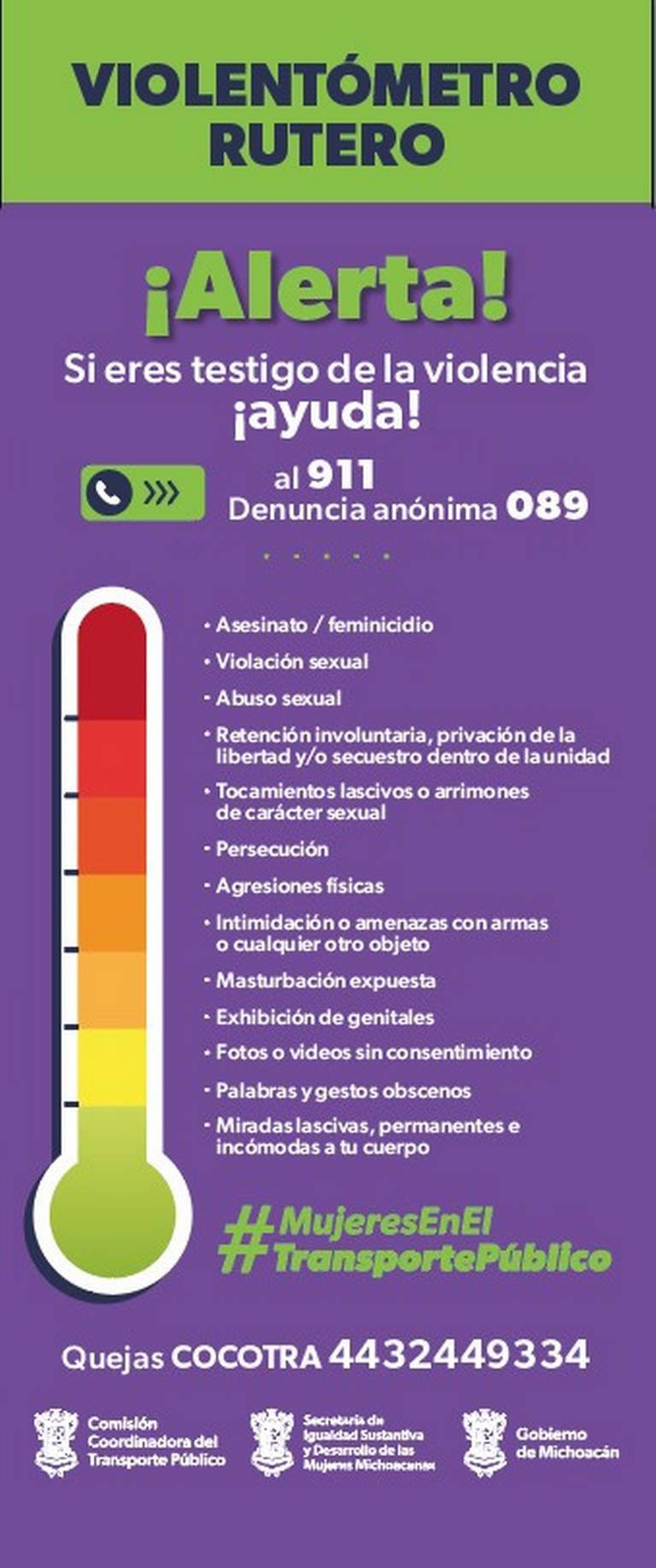 Has sufrido violencia en el transporte? Conoce el violentómetro rutero y  donde denunciar - El Sol de Morelia | Noticias Locales, Policiacas, sobre  México, Michoacán y el Mundo